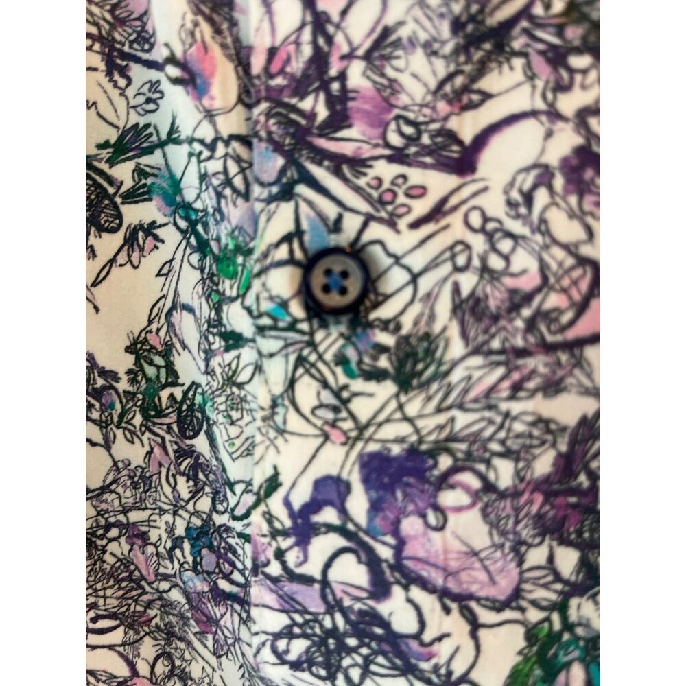 Robert Graham Mens 2XL Classic Fit Floral Print Shirt Multicolor Cotton Short Sl - Picture 4 of 9